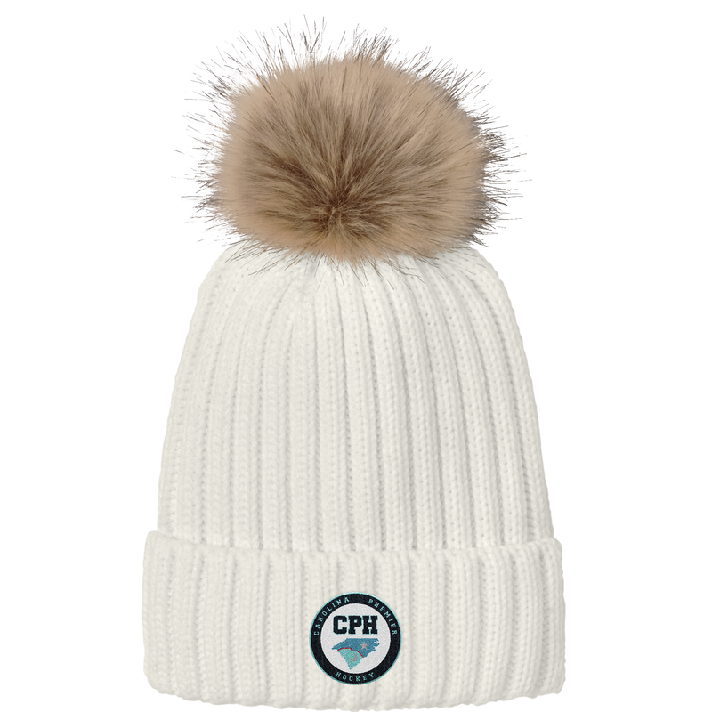 Carolina Premier Hockey Faux Fur Pom Beanie